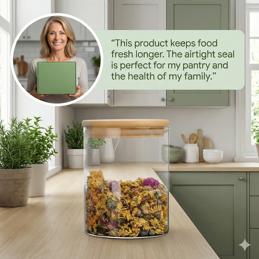 vios Airtight Borosilicate Glass Storage Jar | Preserves Food Quality