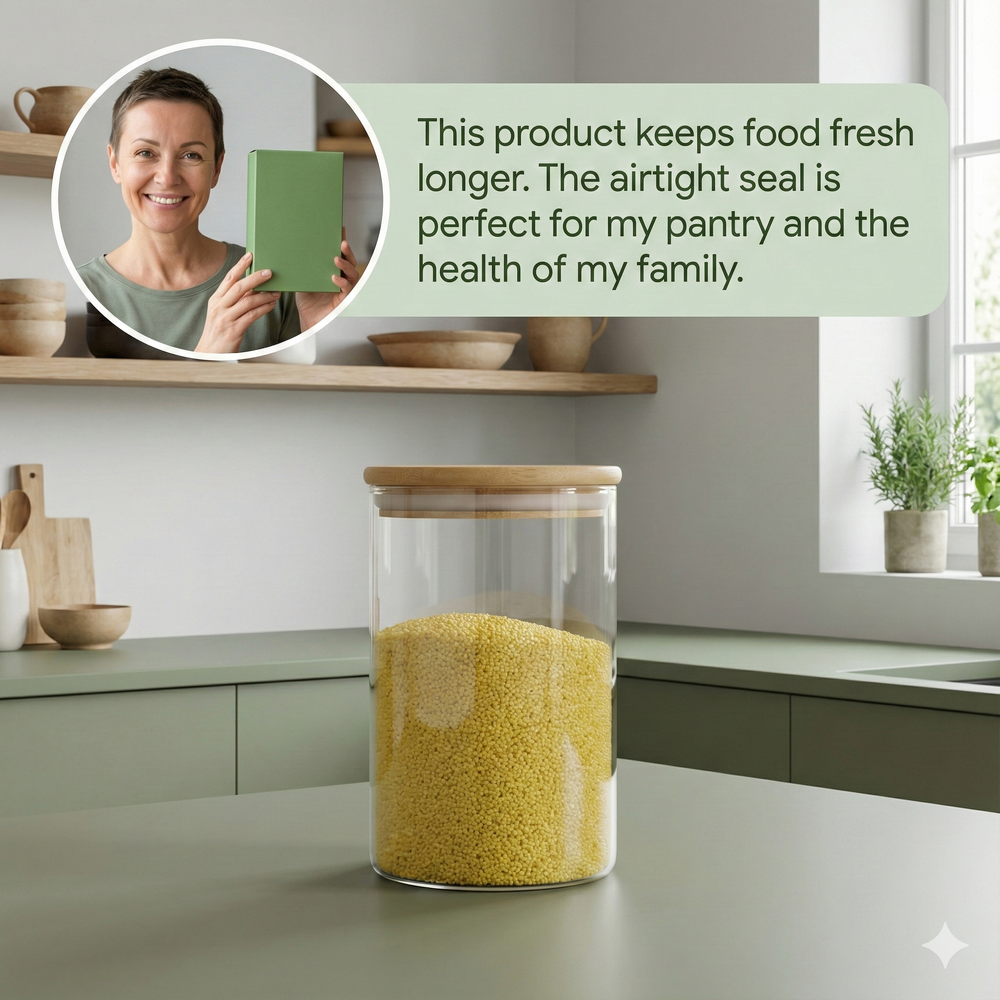 vios Airtight Borosilicate Glass Storage Jar | Preserves Food Quality