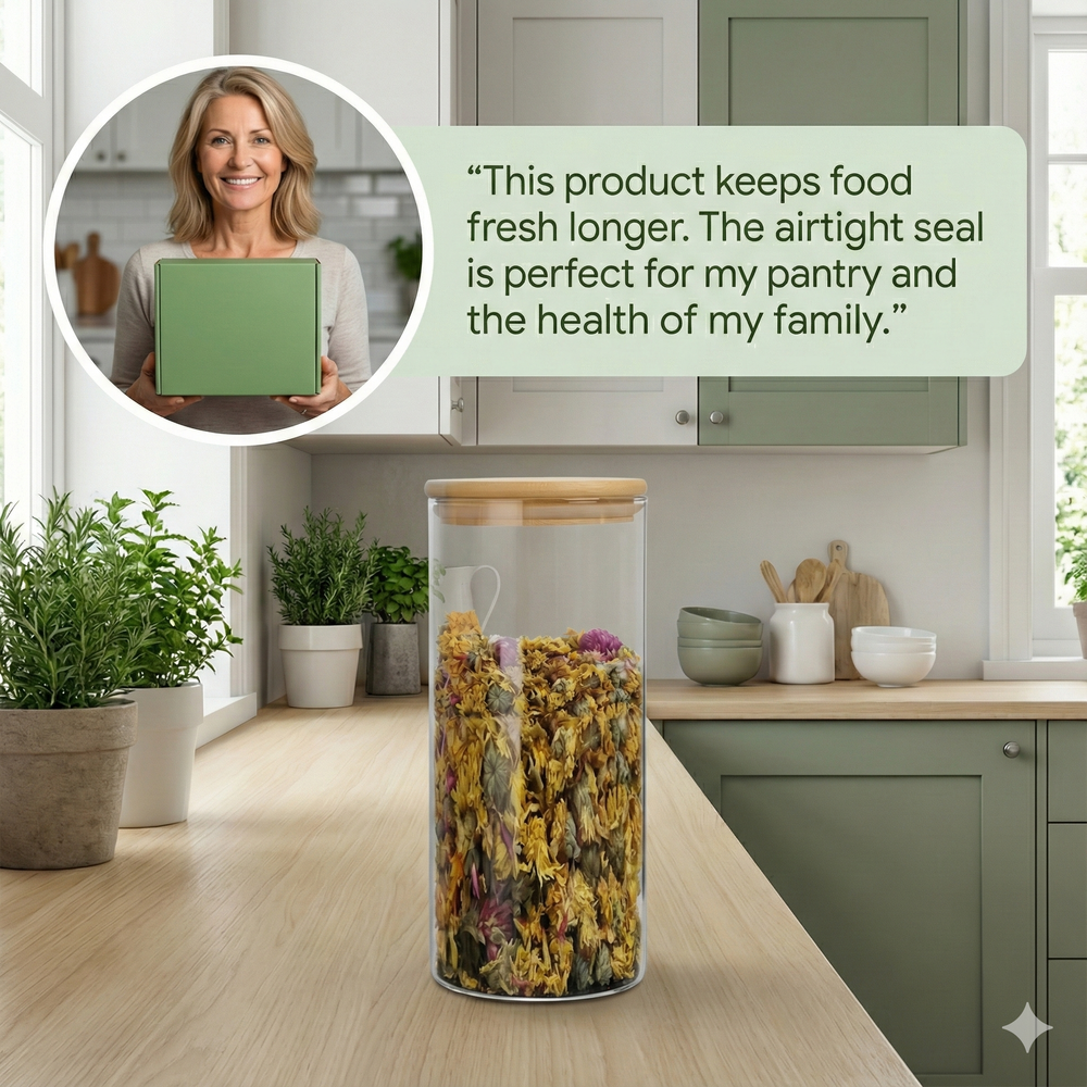 vios Airtight Borosilicate Glass Storage Jar | Preserves Food Quality