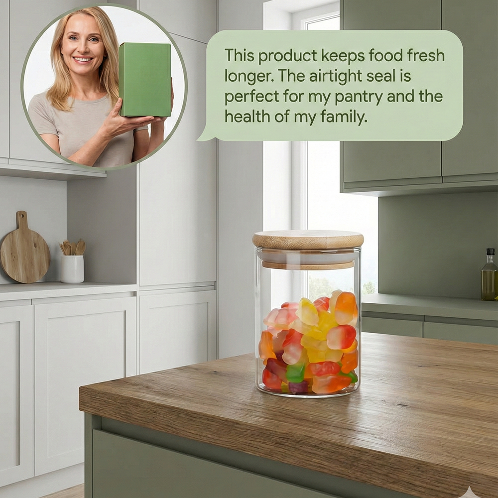 vios Airtight Borosilicate Glass Storage Jar | Preserves Food Quality