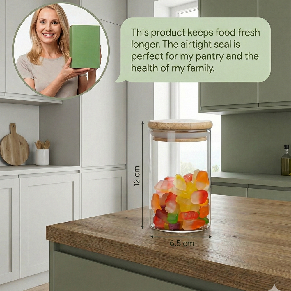vios Airtight Borosilicate Glass Storage Jar | Preserves Food Quality