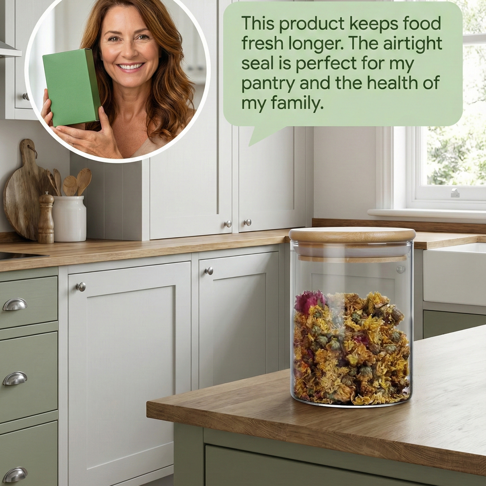 vios Airtight Borosilicate Glass Storage Jar | Preserves Food Quality