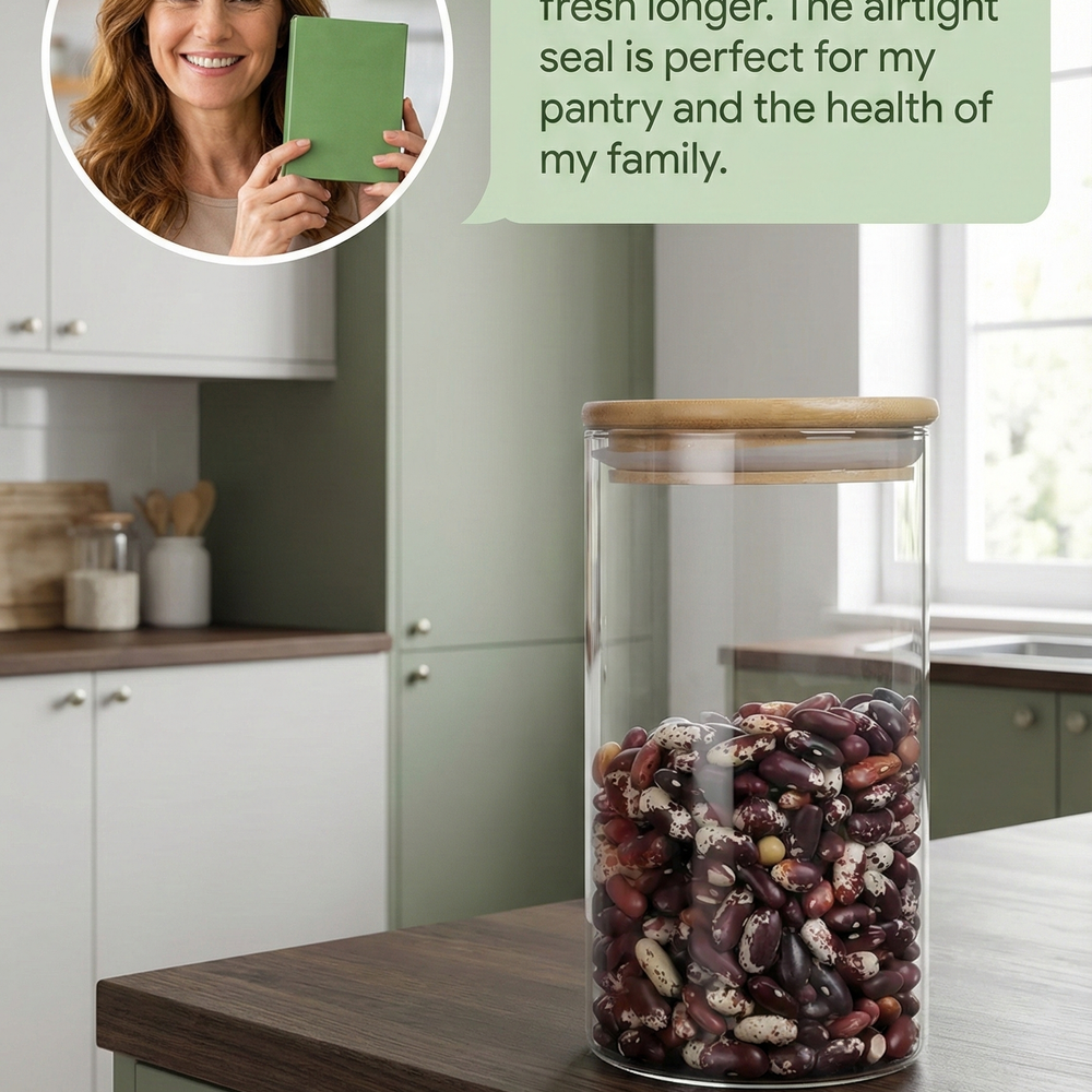 vios Airtight Borosilicate Glass Storage Jar | Preserves Food Quality