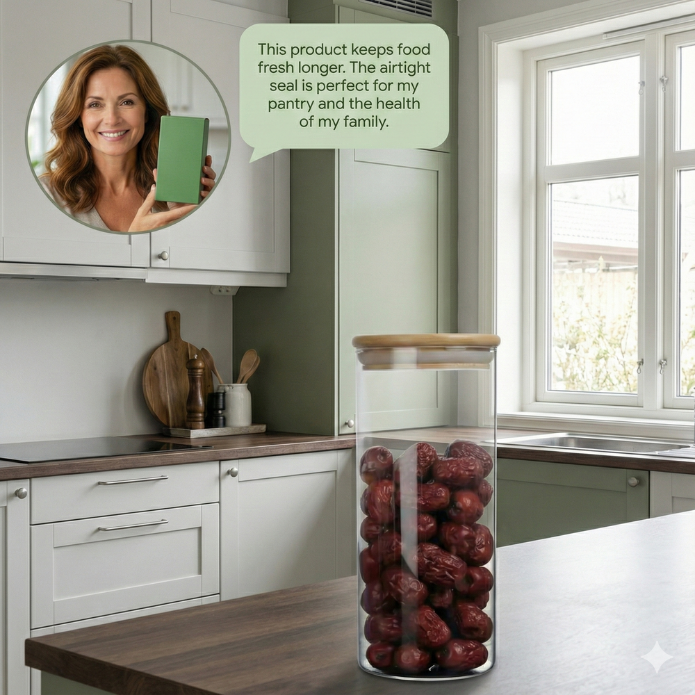 vios Airtight Borosilicate Glass Storage Jar | Preserves Food Quality