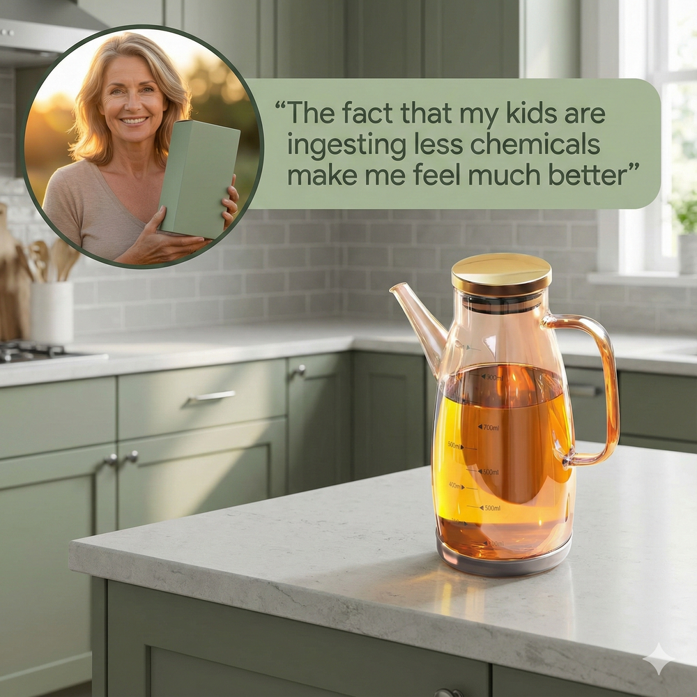 vios Borosilicate Glass Oil Dispenser | Precise Pour Control