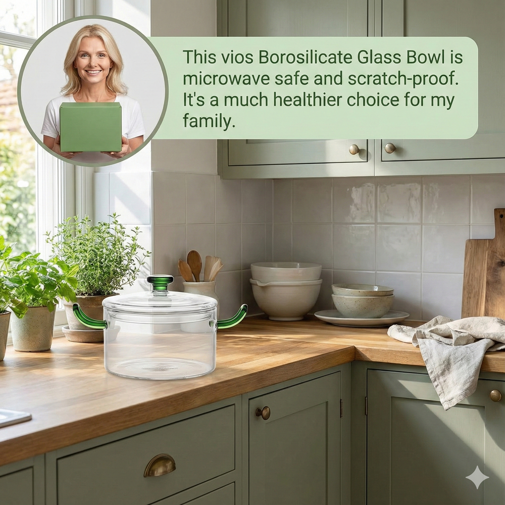 vios Borosilicate Glass Bowl | Healthy Everyday Use
