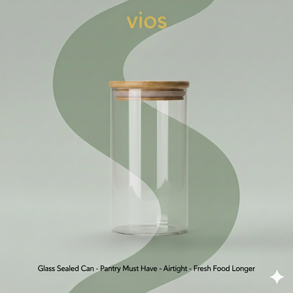 vios Airtight Borosilicate Glass Storage Jar | Preserves Food Quality