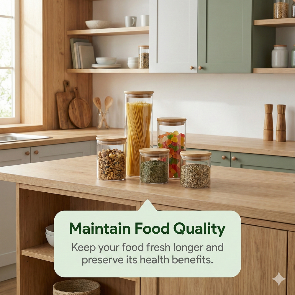 vios Airtight Borosilicate Glass Storage Jar | Preserves Food Quality