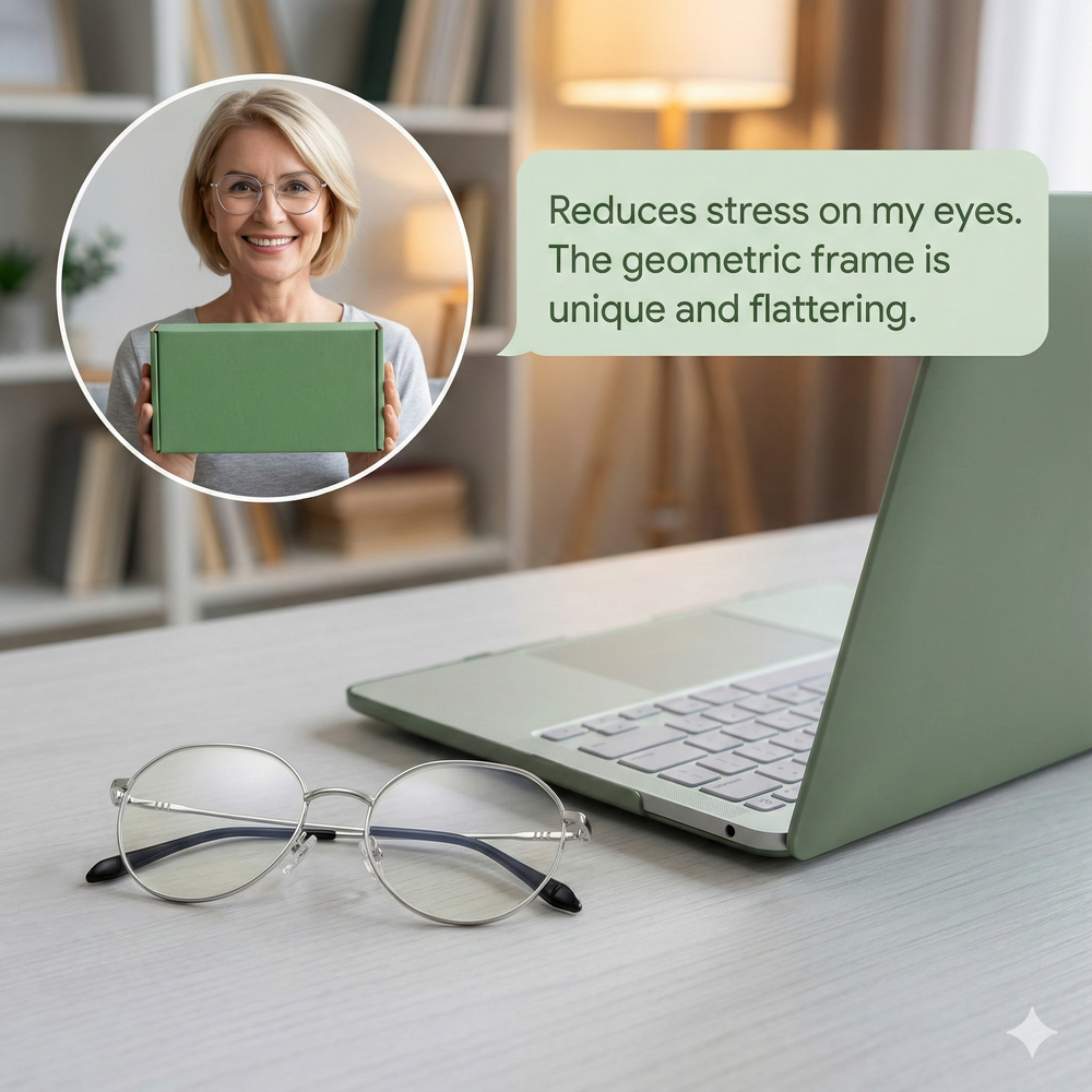 vios Geometric Blue Light Glasses | Eye Strain Relief