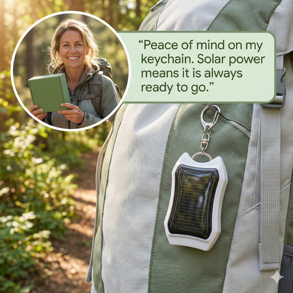 vios Solar Keychain Flashlight Charger | Stay Connected Safe