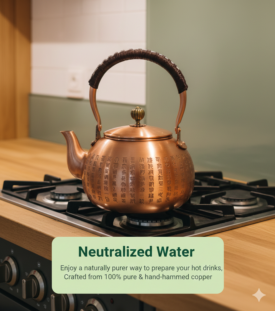 vios Hammered Copper Tea Kettle Stovetop | Pure Copper Health