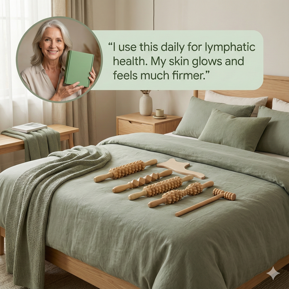 vios Wooden Massage Roller Set | Reduce Cellulite Tone