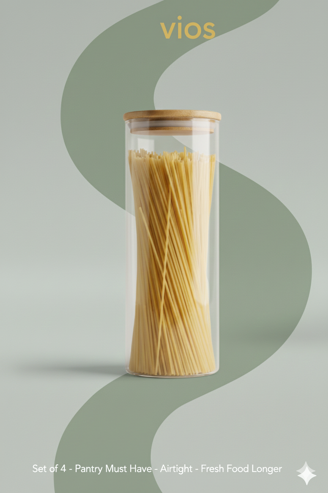 vios Airtight Borosilicate Glass Storage Jar | Preserves Food Quality