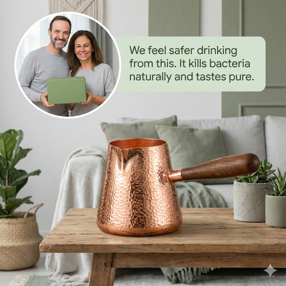 vios Hammered Copper Pitcher | Natural Water Alkalizer