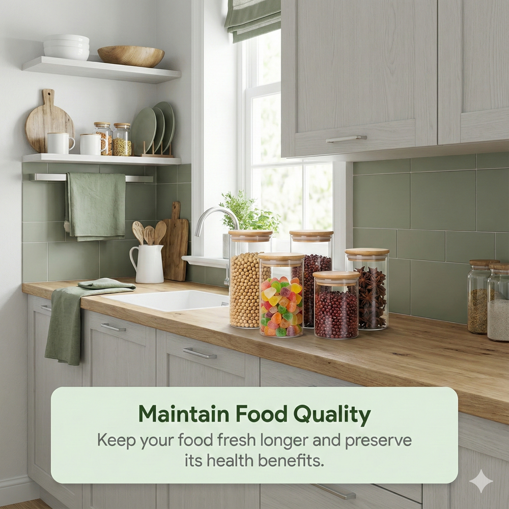 vios Airtight Borosilicate Glass Storage Jar | Preserves Food Quality