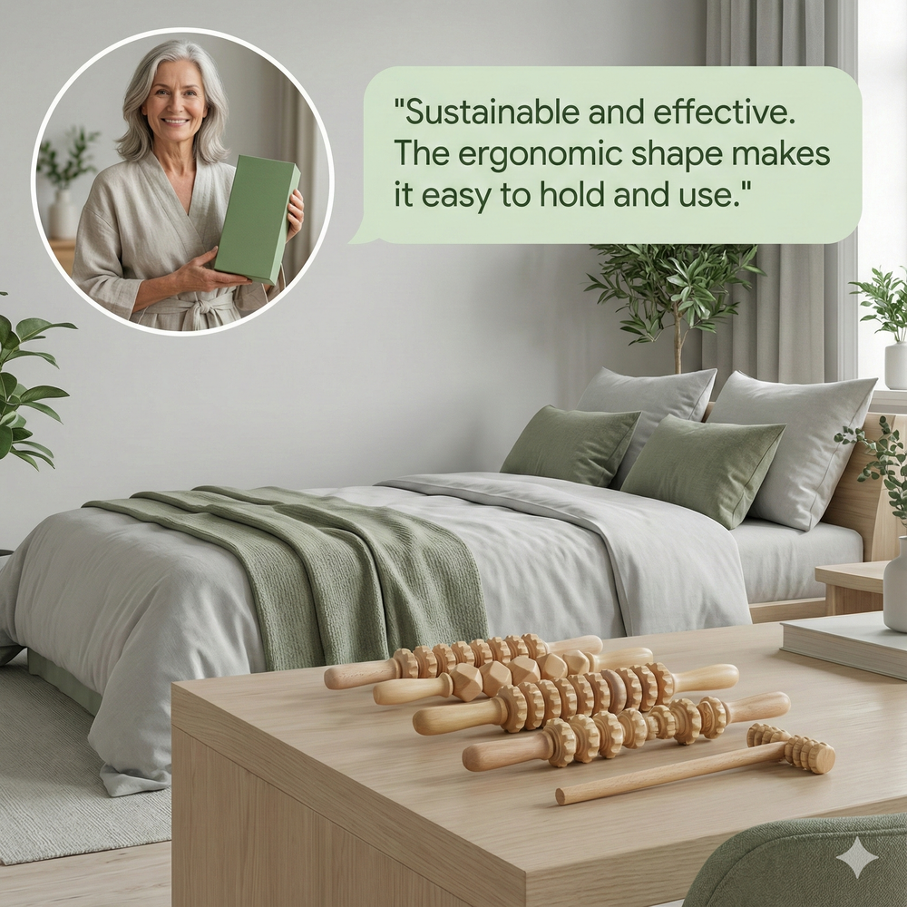 vios Wooden Massage Roller Set | Reduce Cellulite Tone