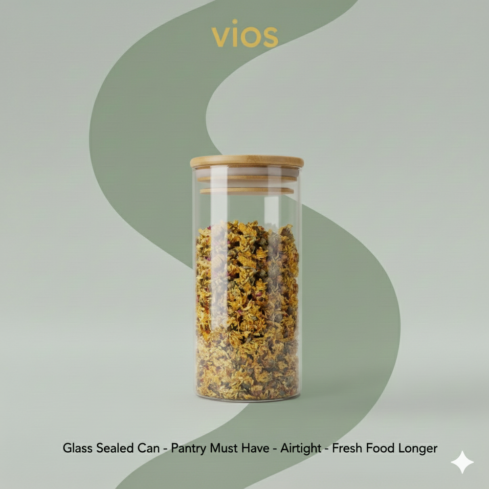 vios Airtight Borosilicate Glass Storage Jar | Preserves Food Quality