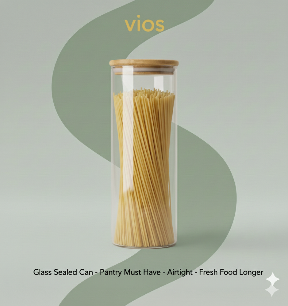 vios Airtight Borosilicate Glass Storage Jar | Preserves Food Quality