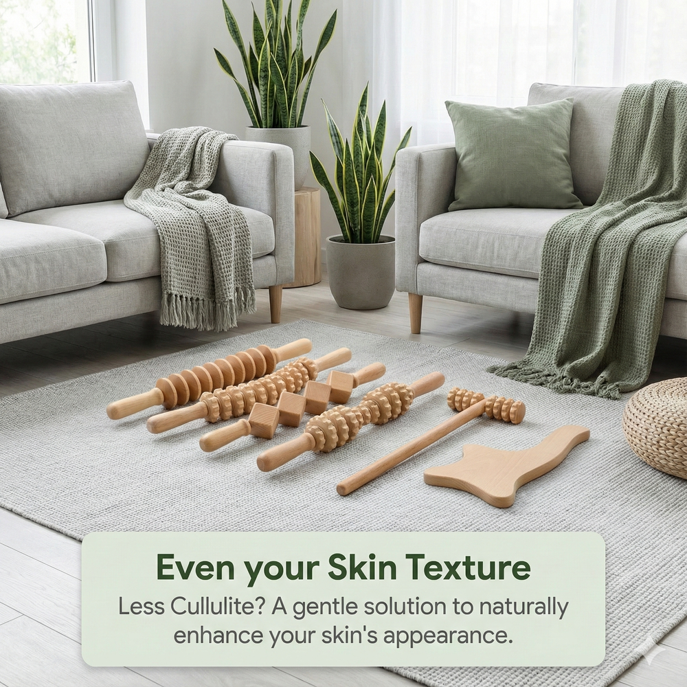 vios Wooden Massage Roller Set | Reduce Cellulite Tone