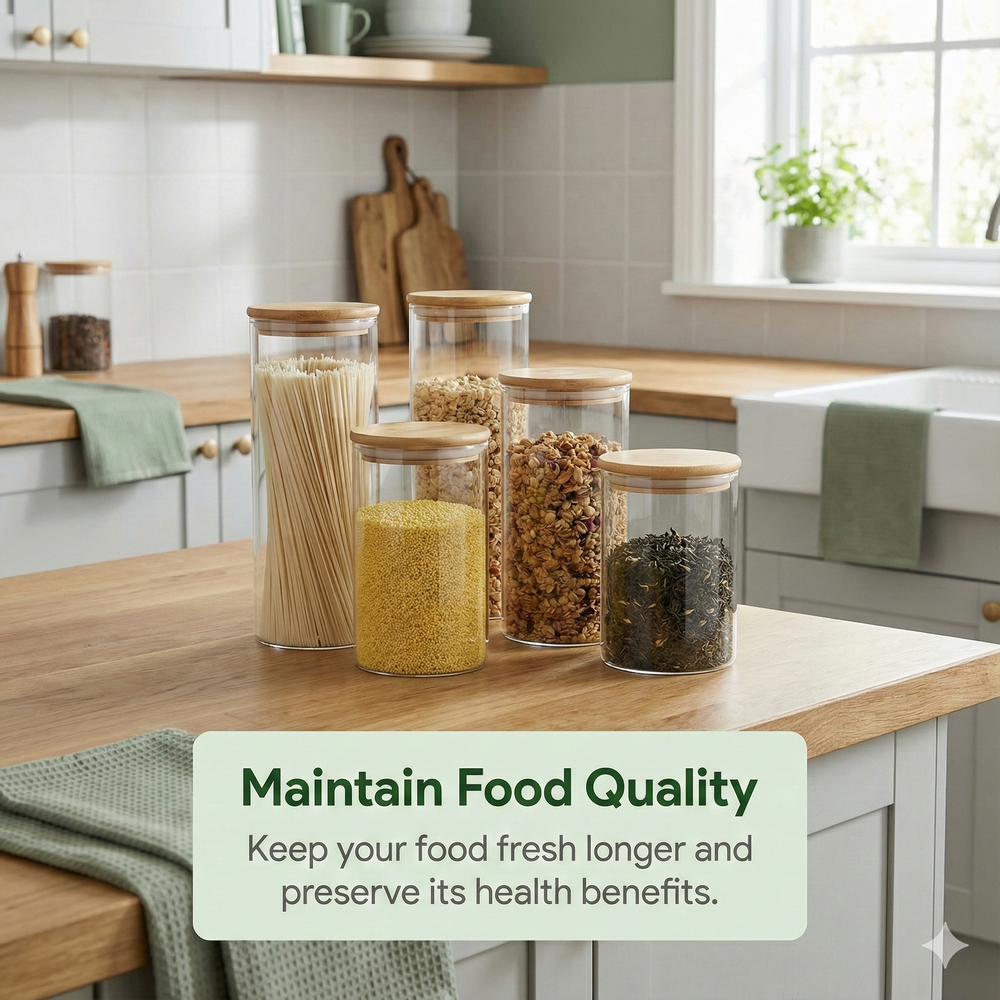 vios Airtight Borosilicate Glass Storage Jar | Preserves Food Quality