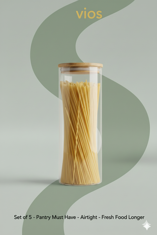 vios Airtight Borosilicate Glass Storage Jar | Preserves Food Quality