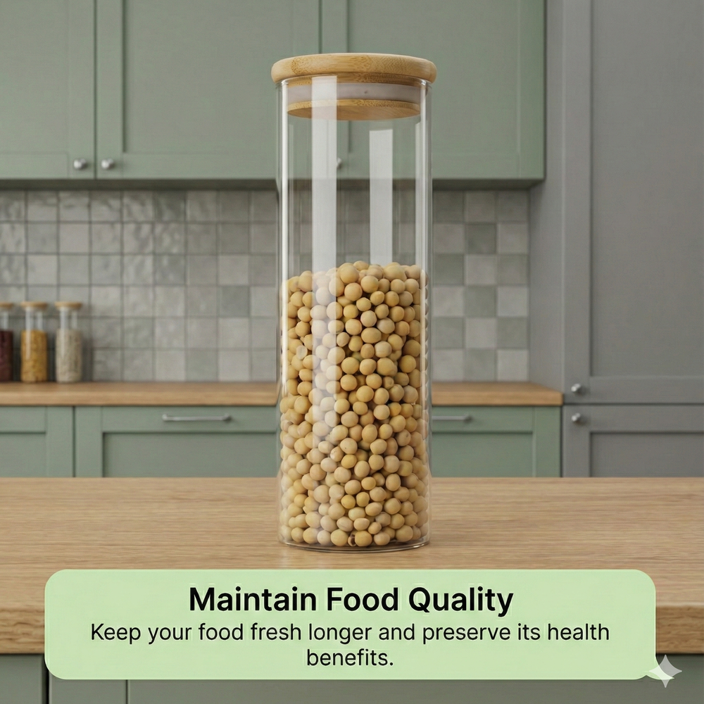 vios Airtight Borosilicate Glass Storage Jar | Preserves Food Quality
