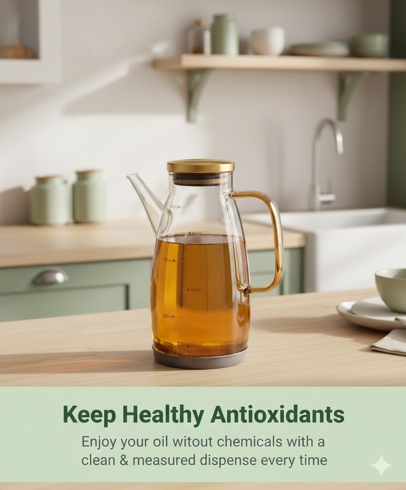 vios Borosilicate Glass Oil Dispenser | Precise Pour Control