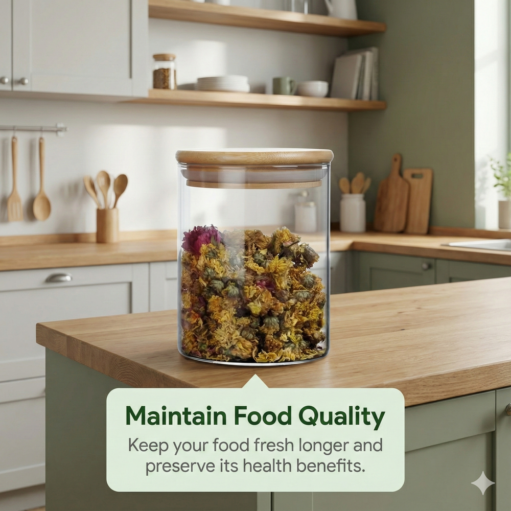 vios Airtight Borosilicate Glass Storage Jar | Preserves Food Quality