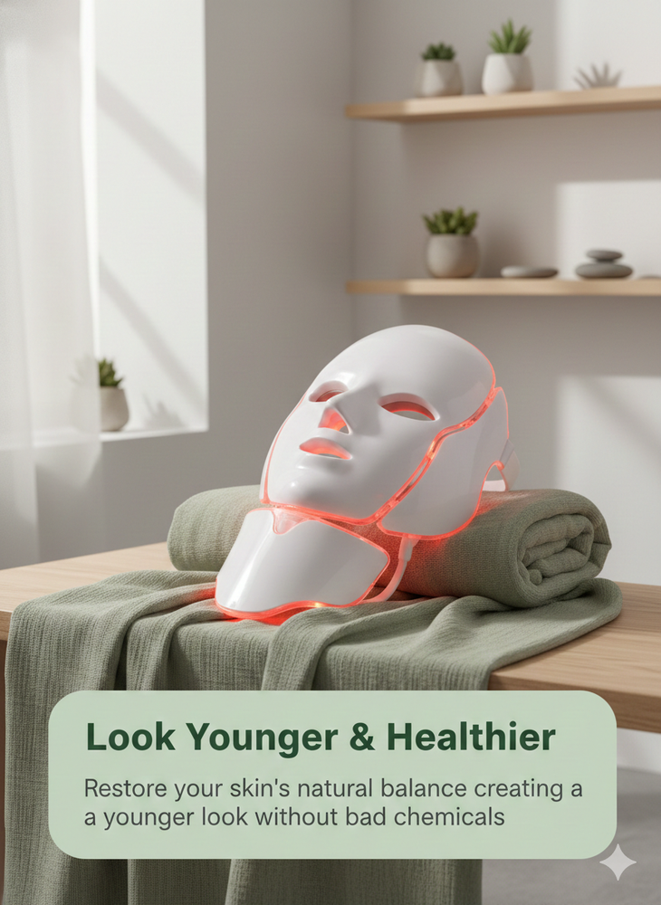 vios LED Light Therapy Mask Neck | Anti-Aging Skincare