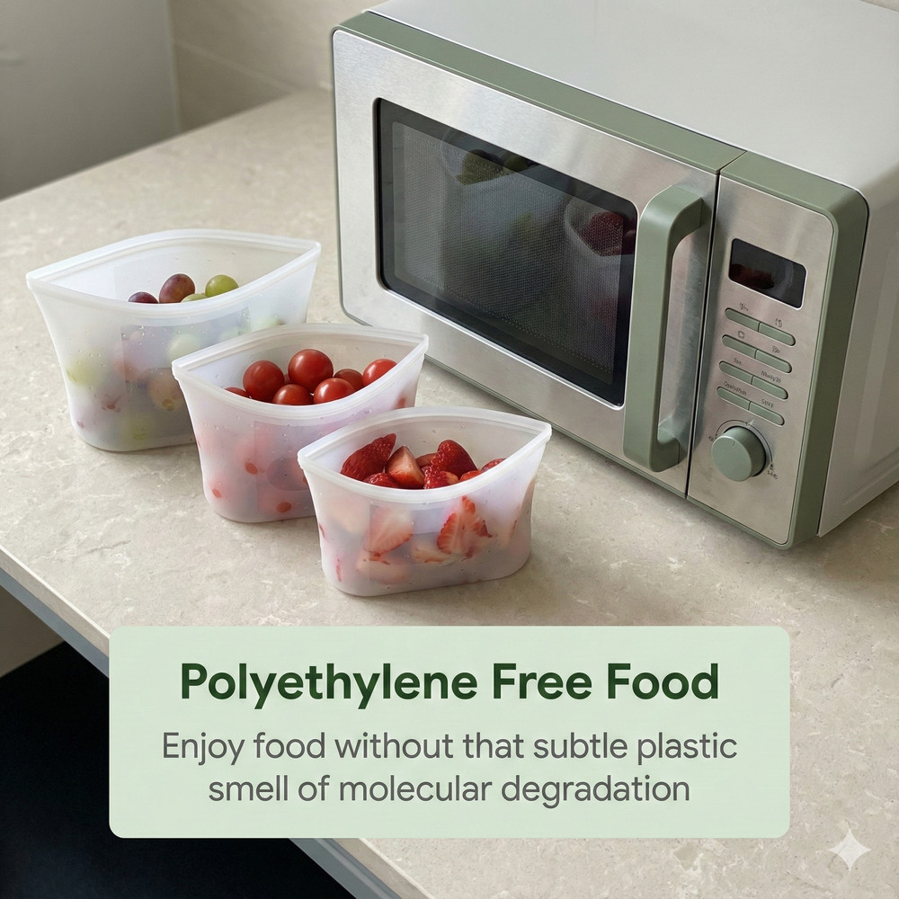 vios 3pc Reusable Silicone Food Storage Bags | Eco-Safe Freshness