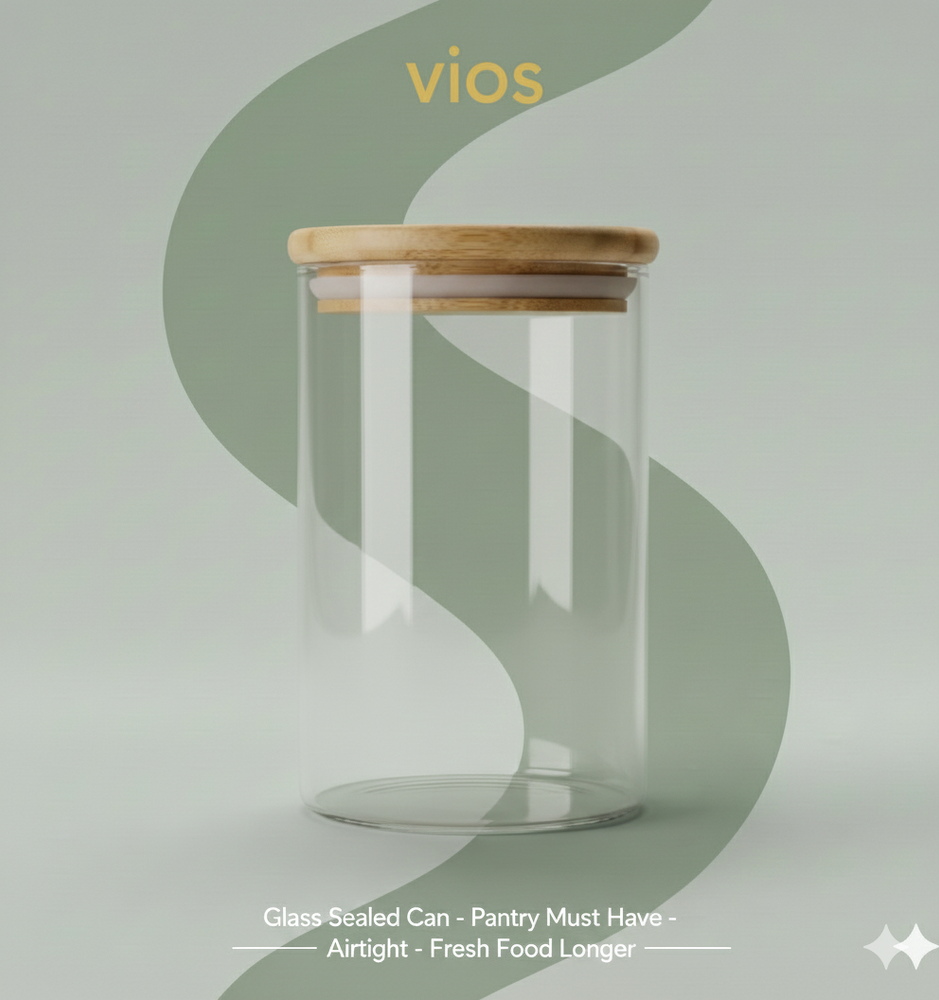 vios Airtight Borosilicate Glass Storage Jar | Preserves Food Quality