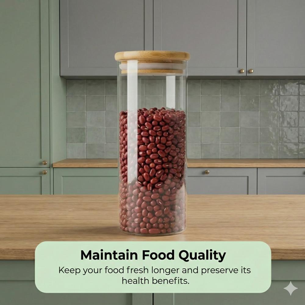 vios Airtight Borosilicate Glass Storage Jar | Preserves Food Quality