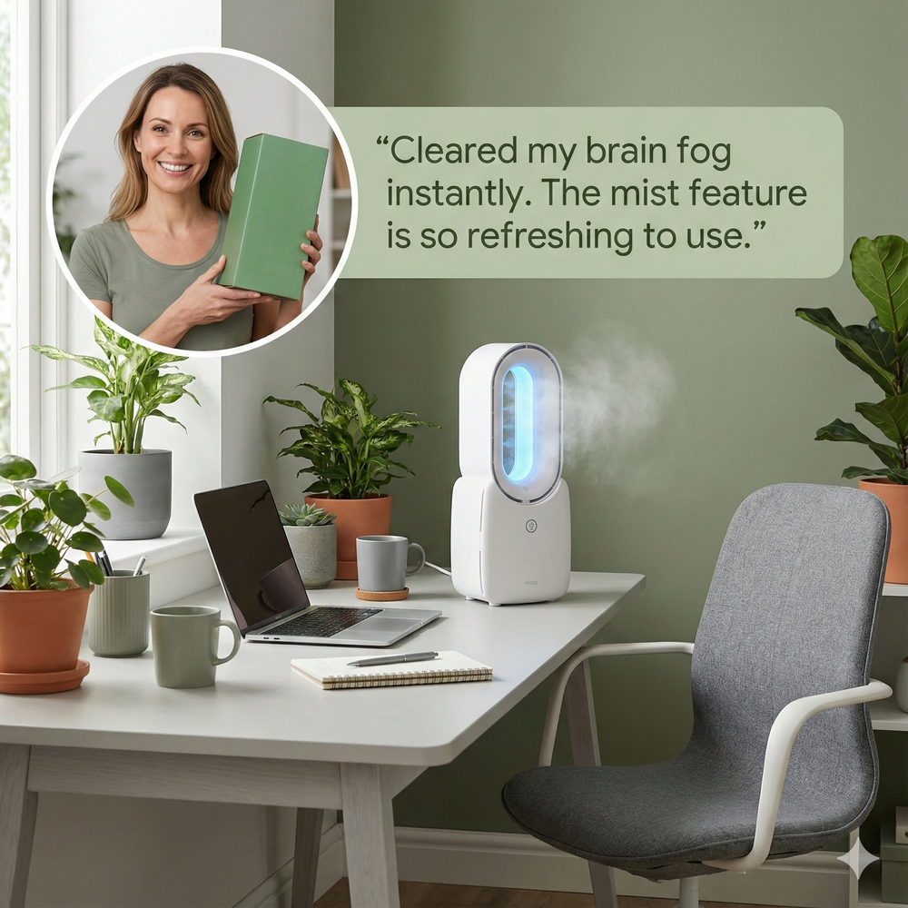 vios Portable Quiet Bladeless Fan | Effortless Cool Comfort