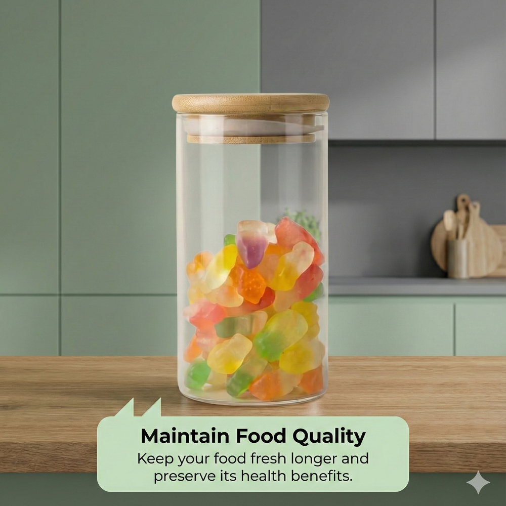 vios Airtight Borosilicate Glass Storage Jar | Preserves Food Quality