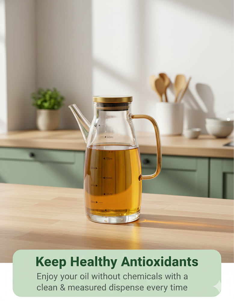 vios Borosilicate Glass Oil Dispenser | Precise Pour Control