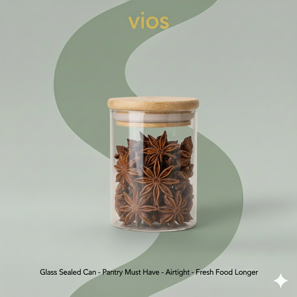 vios Airtight Borosilicate Glass Storage Jar | Preserves Food Quality