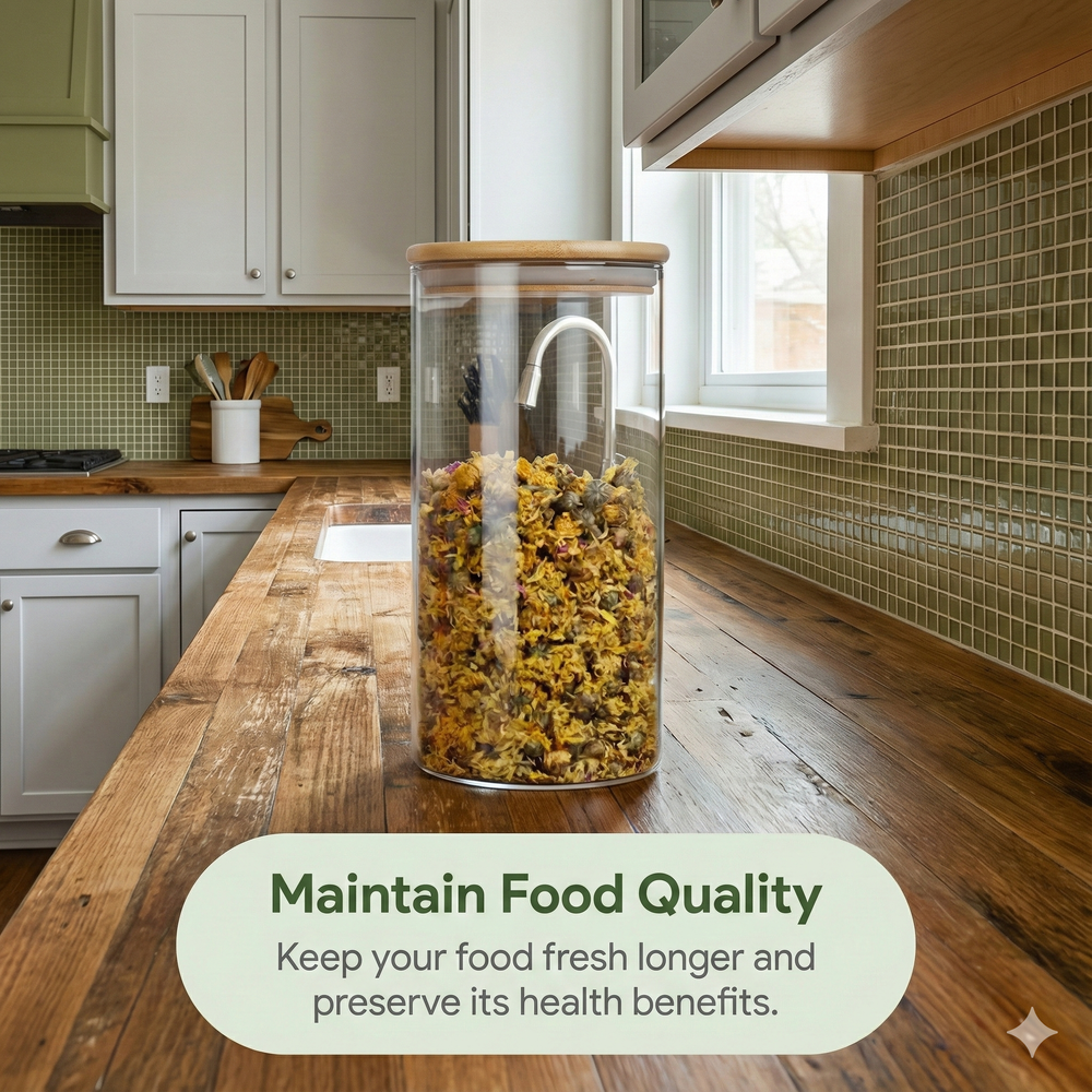 vios Airtight Borosilicate Glass Storage Jar | Preserves Food Quality