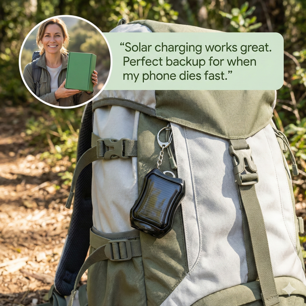 vios Solar Keychain Flashlight Charger | Stay Connected Safe