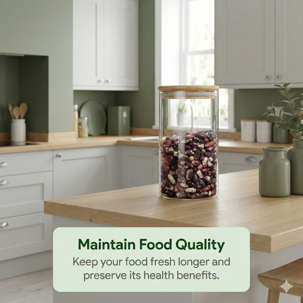 vios Airtight Borosilicate Glass Storage Jar | Preserves Food Quality