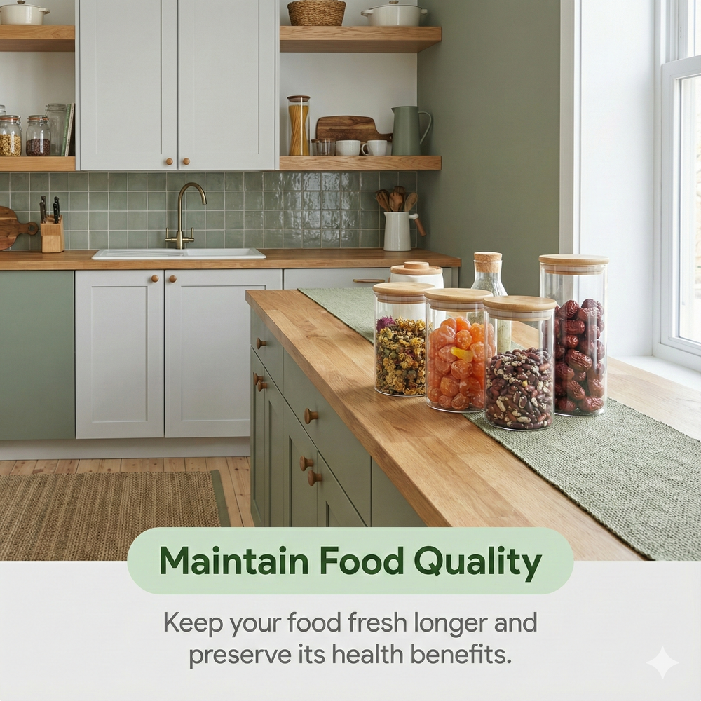 vios Airtight Borosilicate Glass Storage Jar | Preserves Food Quality