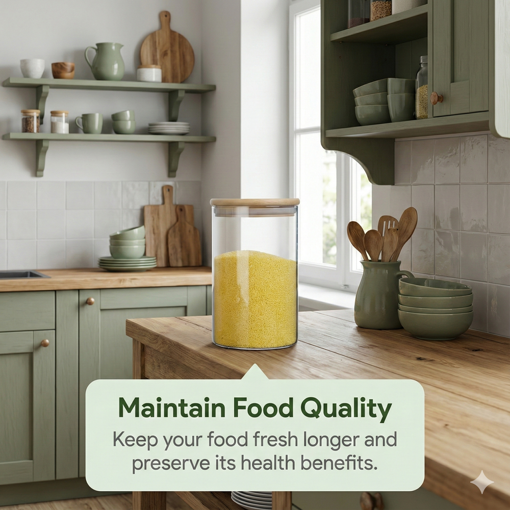 vios Airtight Borosilicate Glass Storage Jar | Preserves Food Quality