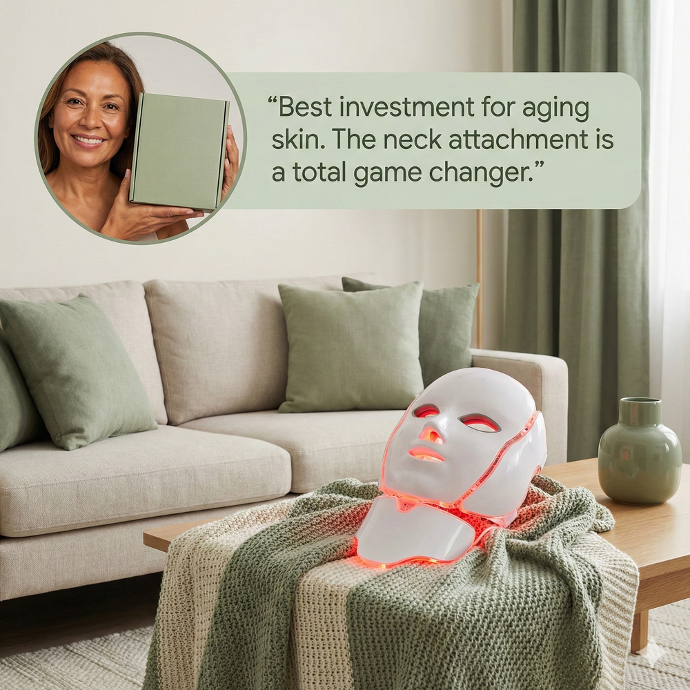 vios LED Light Therapy Mask Neck | Anti-Aging Skincare