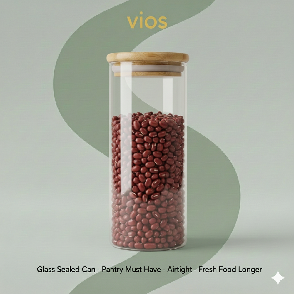 vios Airtight Borosilicate Glass Storage Jar | Preserves Food Quality