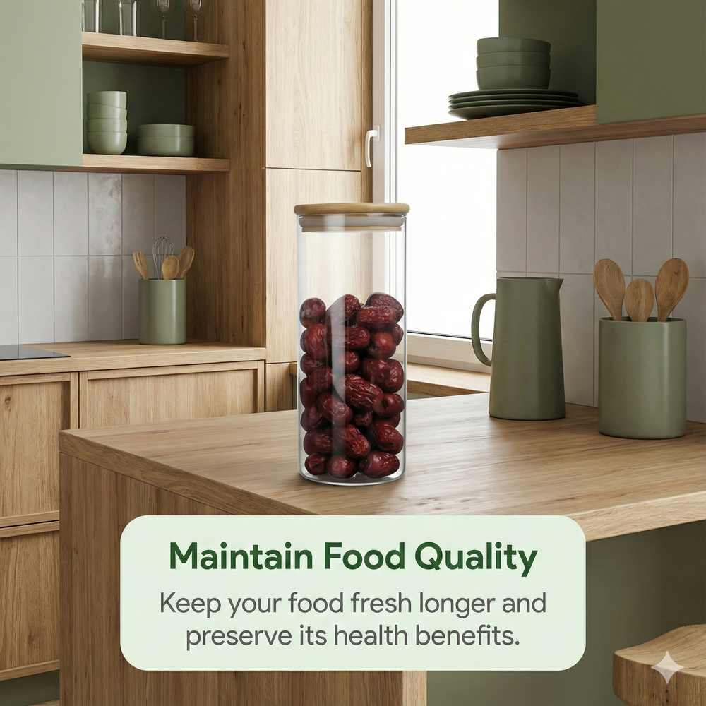 vios Airtight Borosilicate Glass Storage Jar | Preserves Food Quality