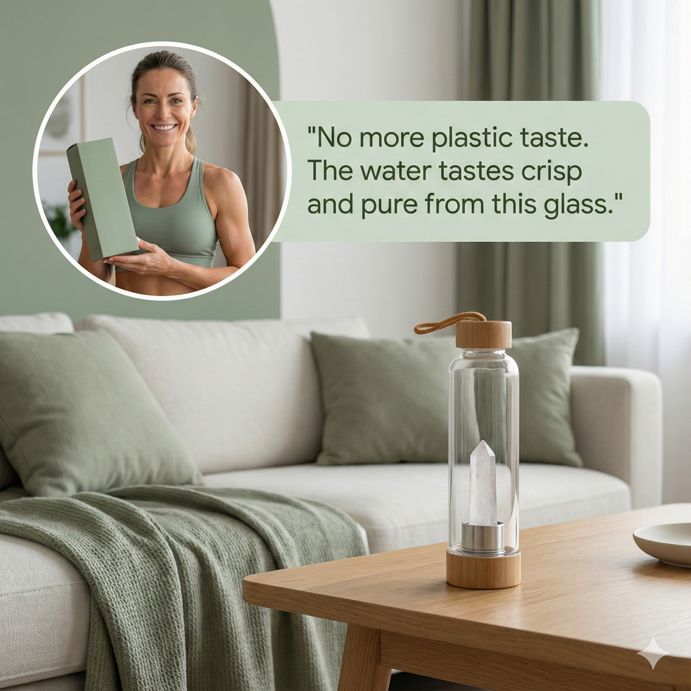 vios Glass Crystal Water Bottle | Everyday Hydration Essential