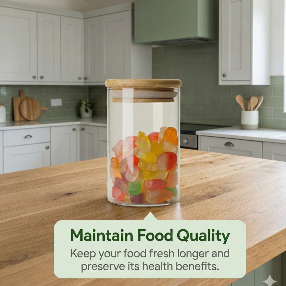vios Airtight Borosilicate Glass Storage Jar | Preserves Food Quality