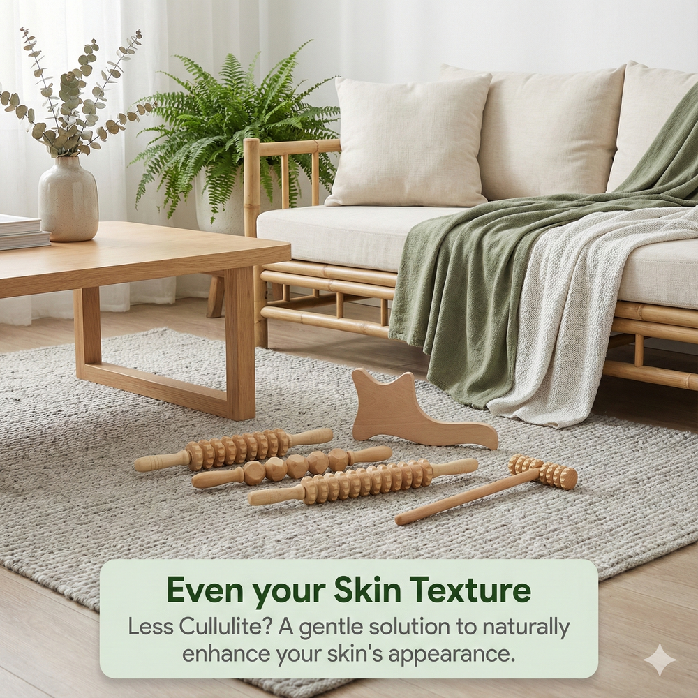 vios Wooden Massage Roller Set | Reduce Cellulite Tone