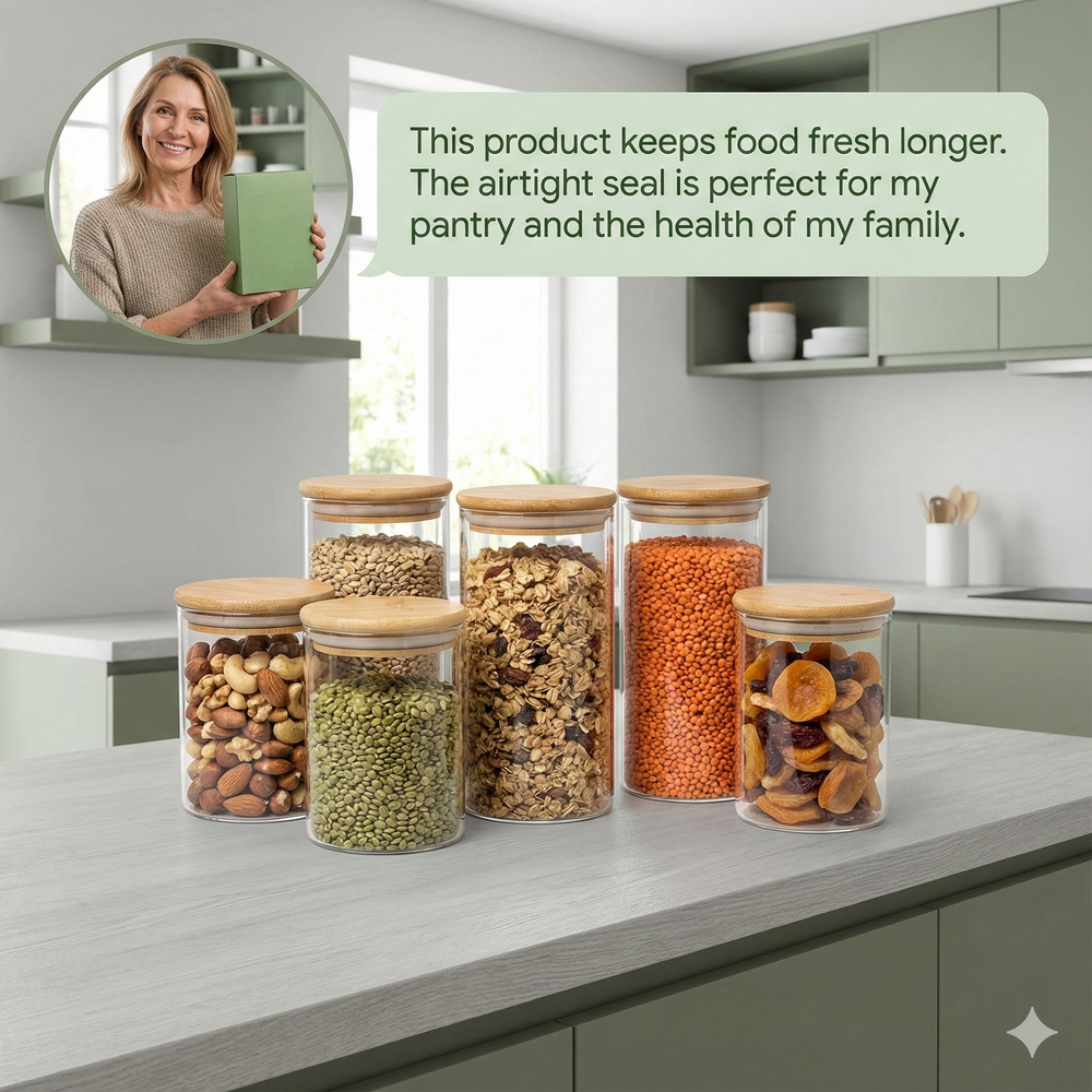 vios Airtight Borosilicate Glass Storage Jar | Preserves Food Quality