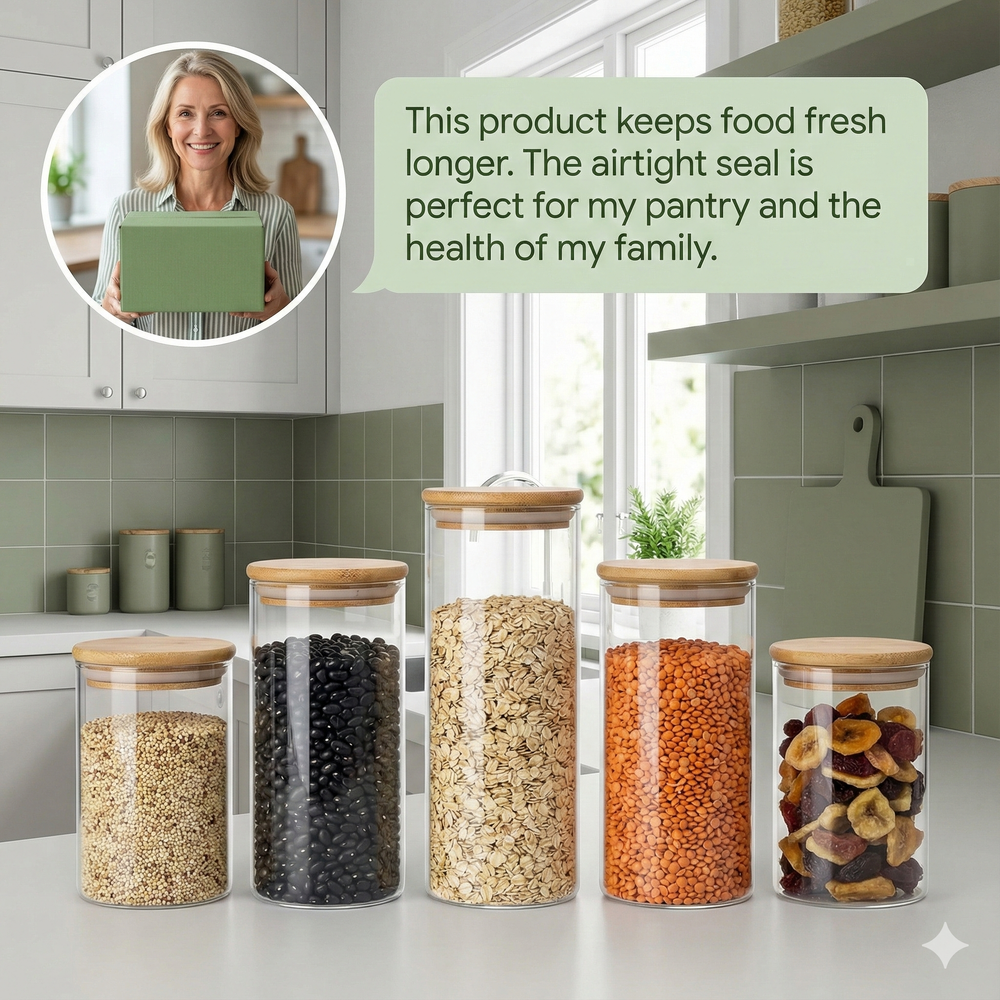 vios Airtight Borosilicate Glass Storage Jar | Preserves Food Quality