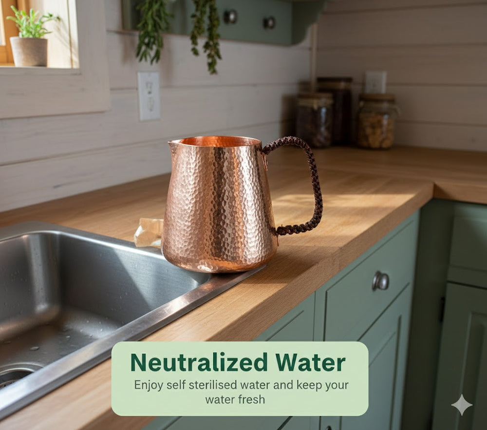 vios Hammered Copper Pitcher | Natural Water Alkalizer